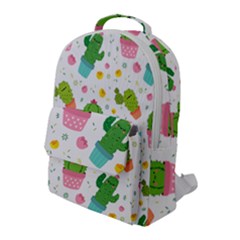 cactus pattern Flap Pocket Backpack (Large)