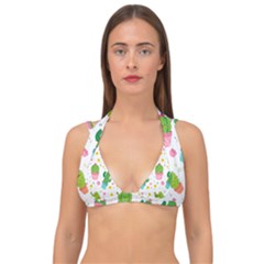 cactus pattern Double Strap Halter Bikini Top