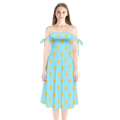 I Love Bread Shoulder Tie Bardot Midi Dress