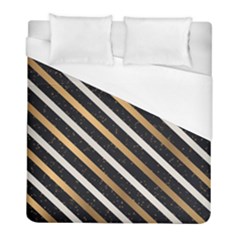 Metallic Stripes Pattern Duvet Cover (full/ Double Size) by designsbymallika