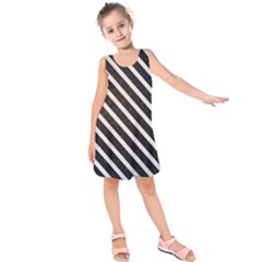Silver Stripes Pattern Kids  Sleeveless Dress by designsbymallika