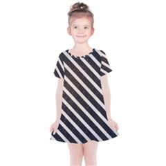 Silver Stripes Pattern Kids  Simple Cotton Dress by designsbymallika