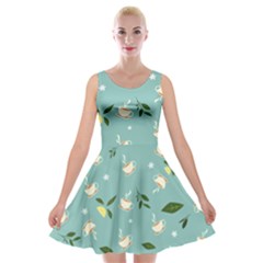 Tea Is Love Velvet Skater Dress by designsbymallika