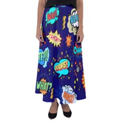 Bada Boom Pattern Flared Maxi Skirt