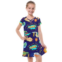 Bada Boom Pattern Kids  Cross Web Dress by designsbymallika