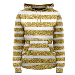 Golden Stripes Women s Pullover Hoodie by designsbymallika