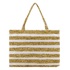 Golden Stripes Medium Tote Bag by designsbymallika