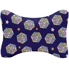 Cube Pattern Seat Head Rest Cushion by designsbymallika