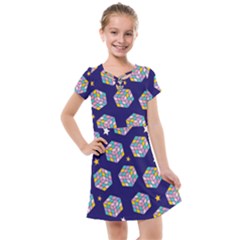 Cube Pattern Kids  Cross Web Dress by designsbymallika