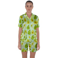 Avocado Love Satin Short Sleeve Pyjamas Set by designsbymallika