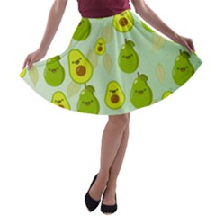 Avocado Love A-line Skater Skirt