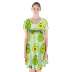 Avocado Love Short Sleeve V-neck Flare Dress by designsbymallika
