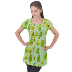 Avocado Love Puff Sleeve Tunic Top by designsbymallika