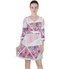 Pink Patchwork Ruffle Dress by designsbymallika