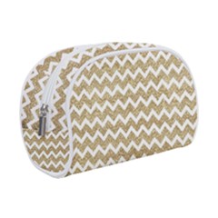 Gold Glitter Chevron Makeup Case (small) by mccallacoulture