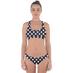 Black With White Polka Dots Cross Back Hipster Bikini Set by mccallacoulture