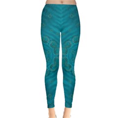 Spiritual Sun Is Raising Over The Peace Of Mind Sea Leggings  by pepitasart