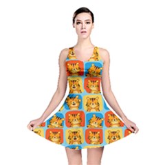 Cute Tiger Pattern Reversible Skater Dress by designsbymallika