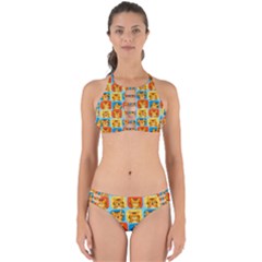 Cute Tiger Pattern Perfectly Cut Out Bikini Set by designsbymallika