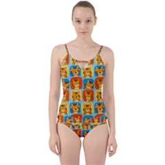 Cute Tiger Pattern Cut Out Top Tankini Set