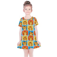 Cute Tiger Pattern Kids  Simple Cotton Dress