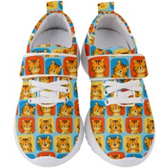 Cute Tiger Pattern Kids  Velcro Strap Shoes by designsbymallika
