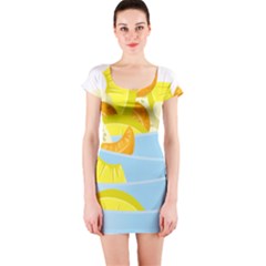 Salad Fruit Mixed Bowl Stacked Short Sleeve Bodycon Dress by HermanTelo