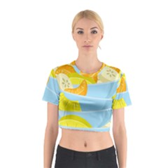 Salad Fruit Mixed Bowl Stacked Cotton Crop Top by HermanTelo