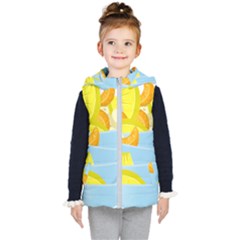 Salad Fruit Mixed Bowl Stacked Kids  Hooded Puffer Vest by HermanTelo
