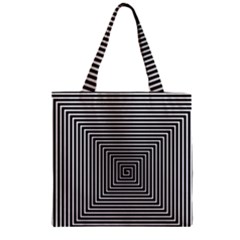 Maze Design Black White Background Zipper Grocery Tote Bag