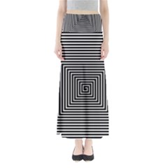 Maze Design Black White Background Full Length Maxi Skirt