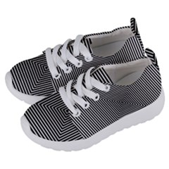 Maze Design Black White Background Kids  Lightweight Sports Shoes