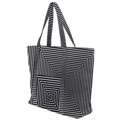 Maze Design Black White Background Zip Up Canvas Bag by HermanTelo
