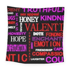 Love Friendship Friends Heart Square Tapestry (large)
