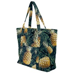 Pattern Ananas Tropical Zip Up Canvas Bag by kcreatif