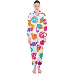 Candies Are Love Hooded Jumpsuit (ladies)  by designsbymallika