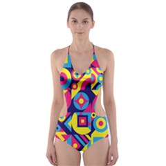 Doodle Pattern Cut-out One Piece Swimsuit by designsbymallika