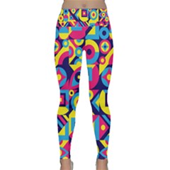 Doodle Pattern Lightweight Velour Classic Yoga Leggings by designsbymallika