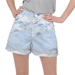 Blue Marble Print Ripstop Shorts by designsbymallika