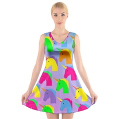 Unicorn Love V-neck Sleeveless Dress by designsbymallika
