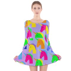 Unicorn Love Long Sleeve Velvet Skater Dress by designsbymallika