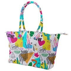 Doodle Pattern Canvas Shoulder Bag