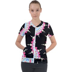 Madala Pattern Short Sleeve Zip Up Jacket by designsbymallika