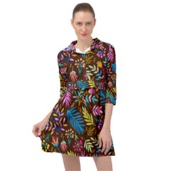 Tropical Print  Mini Skater Shirt Dress by designsbymallika