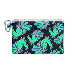 Peacock Pattern Canvas Cosmetic Bag (medium) by designsbymallika