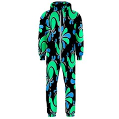 Peacock Pattern Hooded Jumpsuit (men)  by designsbymallika