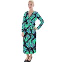 PEACOCK PATTERN Velvet Maxi Wrap Dress View1