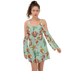 Coral Love Kimono Sleeves Boho Dress by designsbymallika