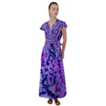 tie dye 1 Flutter Sleeve Maxi Dress