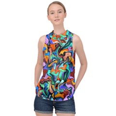 Ab 132 High Neck Satin Top by ArtworkByPatrick